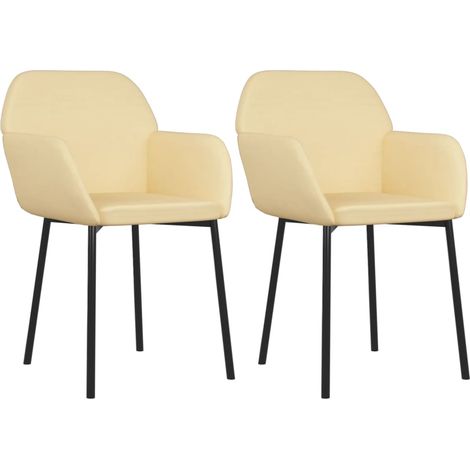 Sedie da Pranzo 2 pz Crema in Velluto vidaXL 836974 (1/5)