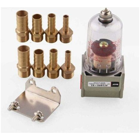 Filtre à carburant automobile, filtre à essence universel en ligne, outil de nettoyage du filtre à impuretés, séparateur d'huile moteur avec tubes de raccordement de 6 mm, 8 mm, 10 mm et 12 mm, argent (1/4)