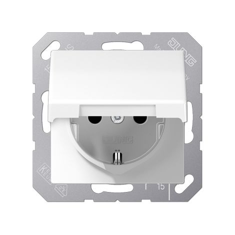 Jung Presa SCHUKO®, 16 A 250 V , coperchio a cerniera, duroplastica, serie AS, bianco AS 1520 KL