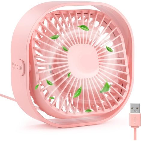Petit ventilateur de bureau USB, ventilateur de table portable à 3 vitesses, mini ventilateur personnel de 10 cm, petit ventilateur de refroidissement avec prise USB, ventilateur de bureau rotatif à 3 (1/5)