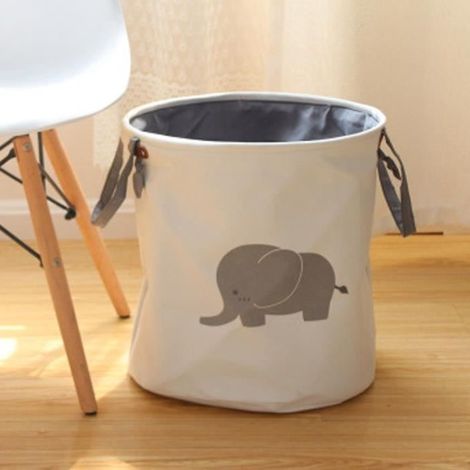 Baby- und Kinderspielzeug-Kleiderkorb, faltbarer Aufbewahrungskorb, grauer Elefant (1/2)