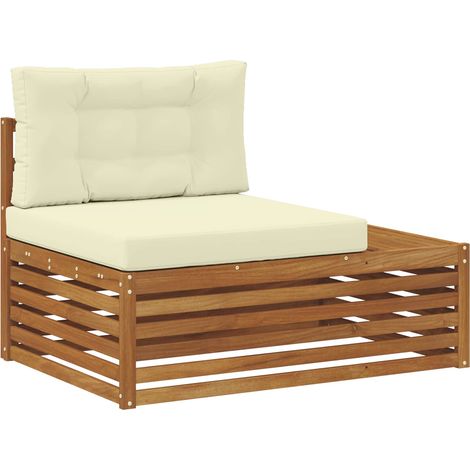 Sofá modular de exterior con cojín Natural 115 x 83 x 73 cm vidaXL