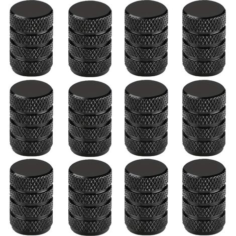 12 pièces Bouchons de Valve de Pneu, Bouchons de Tige de Valve de Pneu en Aluminium, Bouchon Valve Pneu Voiture pour Moto, Camion, Vélo, SUV (Noir) (1/5)