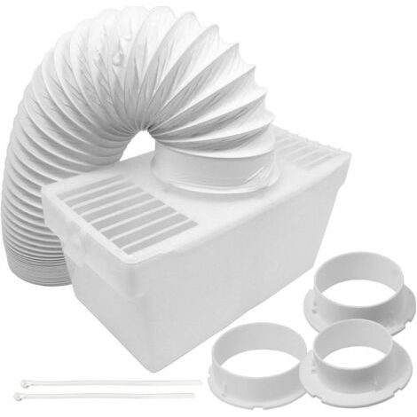 Kit universel de condensateur de tuyau de ventilation pour sèche-linge avec 3 adaptateurs (1,2 m)-Chrom (1/5)