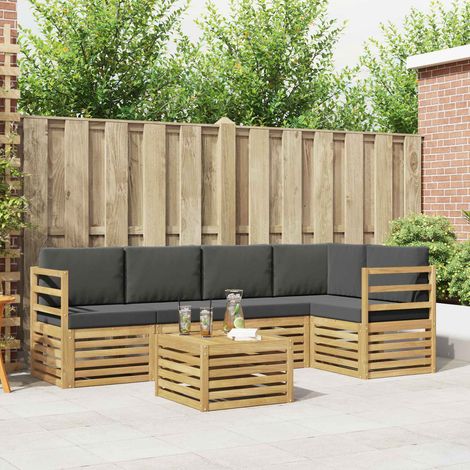 vidaXL Outdoor-Sofagarnitur 6 pcs Weiß und Anthrazit 59 x 59 x 37 cm (1/5)
