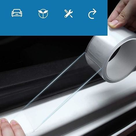 Film de protection de porte de voiture Transparent auto-adhésif couvrant autocollant anti-rayures 5cm x 10M (1/4)