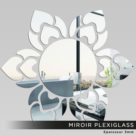 Miroir Plexiglass - Soleil fleur - 35x40 cm (1/2)