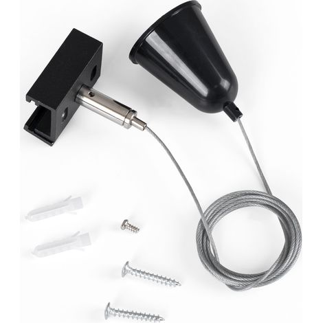 Kit de suspension pour rail triphasé - GEN2 - Câble 1,5 m - 1 - Noir