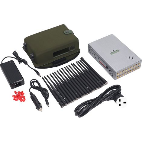 Brouilleur Anti-Enregistrement 18 Canaux Intercepteur Téléphonique Détecteur de Signal, Rayon de Blindage 25m, Bloqueur de Fréquences, Alimentation 100-240V avec Prise UK (1/5)