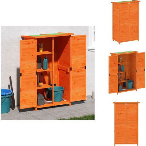 Abri Ă outils de jardin marron 83x57x140 cm bois massif pin - Abri De Jardin - Cabane De Jardin - Rangement Exterieur - Outillage - Stockage Jardin (1/5)