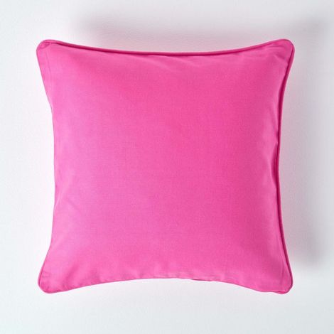 HOMESCAPES Kissenbezug aus Baumwolle in Pink, 60 x 60 cm