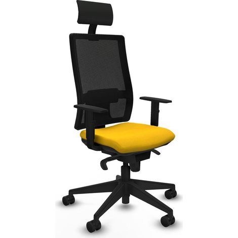 Piqueras et Crespo 1D066N1 Chaise de bureau jaune confortable (1/3)