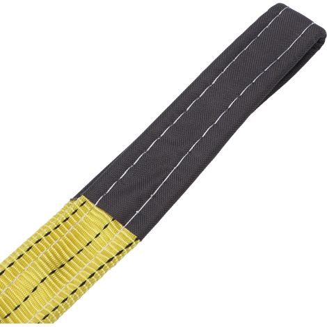 Élingue de levage plate en polyester jaune à double boucle 3T 4M pour grues industrielles (1/5)