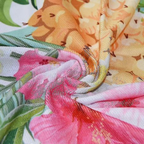 Filiyano-Serviette de plage ronde à motif flamants roses, tapisserie en microfibre avec pompons décoratifs, tapis de pique-nique portable, nappe (1/3)