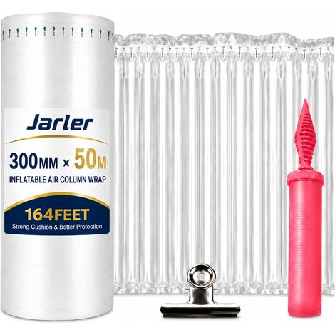 Rouleau de film de rembourrage à bulles – Grand rouleau à bulles gonflable pour colonne d'air lourde, fournitures d'expédition pour boutique en ligne, rouleau d'emballage de déménagement (transparent (1/5)