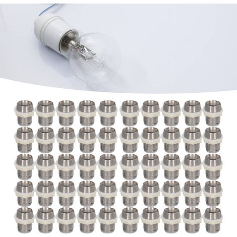 Vente par lots de 50 : douilles chromées pour lampes LED de 10 mm et douilles/manchons pour lampes LED de 10 mm (1/5)