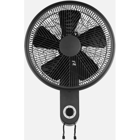 Ventilador Pared Alzir 50w Negro 3vel 5asp Oscilante y Orientable 60x43x32cm