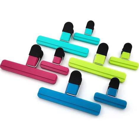 Fermeture Sachet Alimentaire, 9pcs Alimentaire D'étanchéité Clips Plastique Pince Sachet Clip Fermeture pour Emballage Cuisine Snack et Sac Ouvert(15.3cm,vert) (1/3)