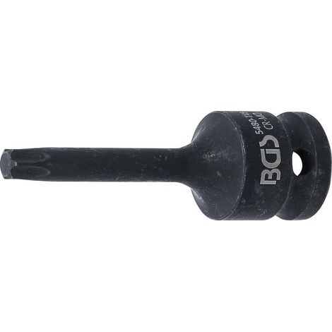 Douille à Embouts à Choc 75 mm - 12,5 mm (1/2), Profil Torx T45 - Résistante et Précise, Acier - D-Work