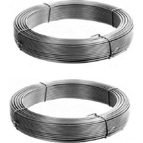 Trade Shop - Set 2 Rotoli Filo Di Ferro 14mtx1mm Ognuno Multifunzione Pesca Giardino Casa -