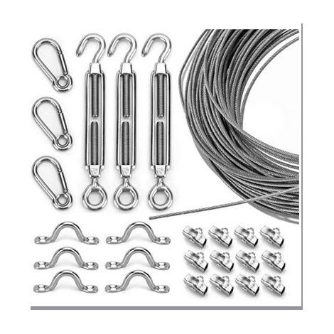 50M Kit de Câble Métallique,Câble en Acier Inoxydable Kit de Câbles en Acier Inoxydable,Câble Métallique Fixation,Câble Métallique en Acier Inoxydable,Câble Métallique - 12