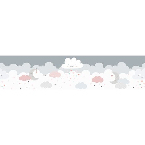 Frise tapisserie parfaite pour une chambre de bébé | Frise tapisserie Lovely Kids pour enfant | Frise tapisserie ciel étoilé - 5,00 x 0,155 m (1/5)