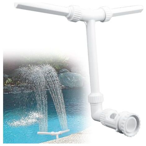 Cascata per piscina, fontana per piscina, spruzzatore per piscina, aeratore, cascata idrodinamica regolabile per giardino esterno, compatibile con interfaccia da 1,5 pollici (bianco)