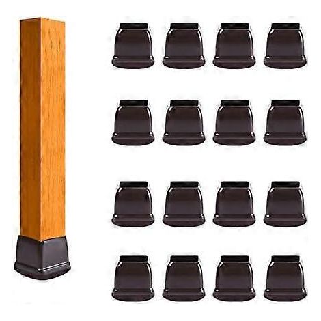 Protections de sol extra petites en silicone pour pieds de chaise, embouts marron foncé avec feutre, coupelles en silicone foncé pour pieds de meubles, silencieuses et anti-rayures (1/5)