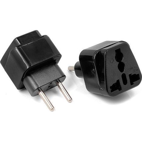 Adaptador Enchufe de UK-US-AU-Asia a Enchufe Europeo  Negro (1/4)