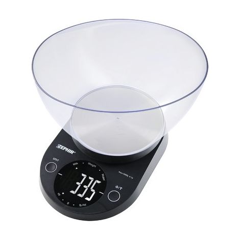 BILANCIA DIGITALE CUCINA ZHS511 ZEPHIR  KG 5/GR 1 + CIOTOLA 2XAAA NON INCLUSE