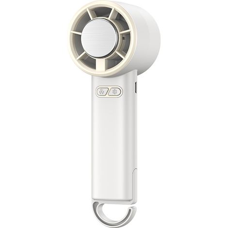 Ventilatore portatile generico, raffrescatore d'aria personale, potente ventilatore, silenzioso, design compatto, batteria ricaricabile, facile da trasportare, pieghevole, 800 mAh, (bianco) (1/5)