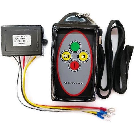 12V DC 433MHz Funkfernbedienungsset für Seilwinde, ATV, SUV und Auto (Schwarz)