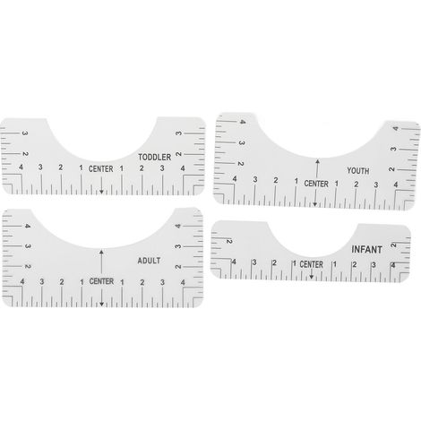 4PCS T Shirt Ruler Recyclable Easy Read Data Practical Shirt Ruler to Center Designs for Measurement Vinyl Alignment (1/5)