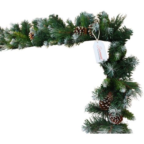 Pack of 4 x 2.7m (9ft) x 20cm Canadian Pine Christmas Garland Plain Green (1/3)