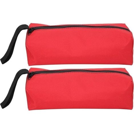 Lot de 2 petites pochettes à outils. 25 X 8.5 X 7 cm pochette de rangement portable multifonctionnelle en polyester 600D avec sangle de suspension et fermeture à glissière (rouge) (1/5)