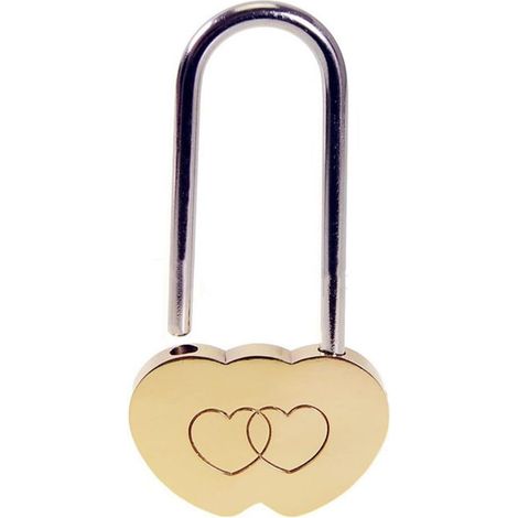 Cadenas Présent 40mm sans Clé en Cuivre Or Concentrique Témoin D'amour pour Couple Mariage et Tourisme (1/5)