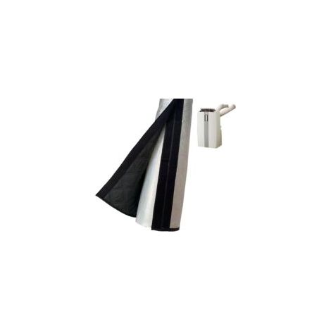 Protection pour Tuyau Climatiseur, Tuyau Isolée Pour Climatiseurs Portable, Housse Protection Pour T-uyau Évacuation C-limatiseur Mobile 5"&5.9", Anti-poussière Et Lavable (Silver Black)