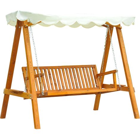 Hollywoodschaukel Gartenschaukel Schaukelbank Schaukel 3-Sitzer Lärche pour profiter de moments de détente inoubliables dans votre espace extérieur préféré (1/5)