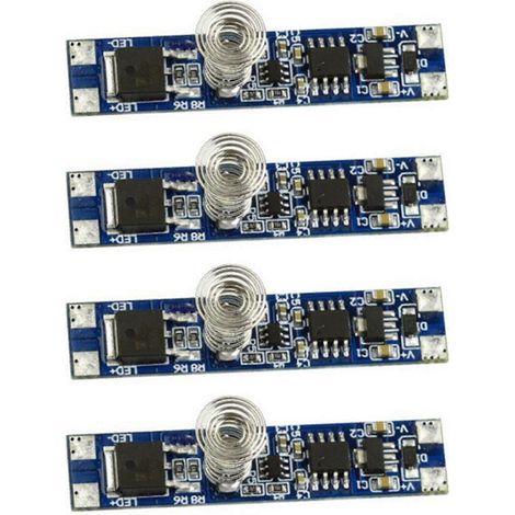 Module de variateur intelligent LED 4X 5V-24V 8A avec capteur capacitif et circuit imprimé, interrupteur tactile pour la commande de variation d'intensité lumineuse. (1/5)