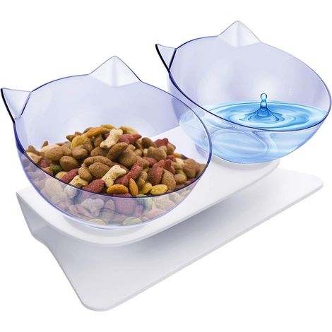 Gamelle pour chat inclinée à 15°, anti-déversement et antidérapante, convient aux chats, chiots, hamsters, lapins et petits animaux. Multi-usages. (1/5)