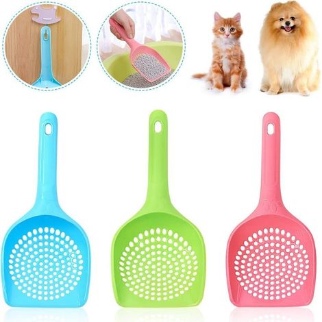 Shovel to Litter for Cat, 3 Pieces tray to Litter Plastic for Cat, Animal household Shovel to Litter with Handle Slip, Animal Clean The Supplies of Cleaning- (1/3)