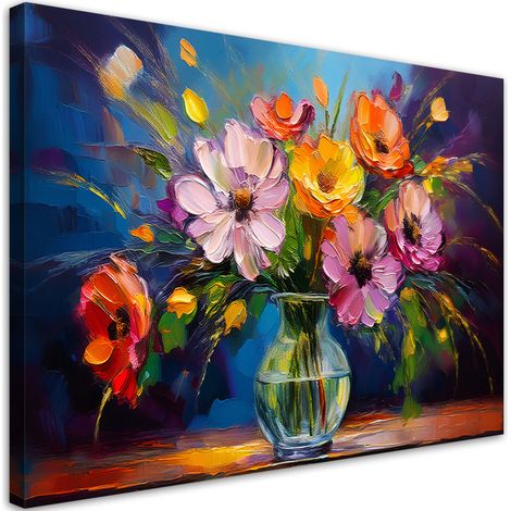 Tableau déco Bouquet de fleurs coloré dans un vase 90x60 (1/5)