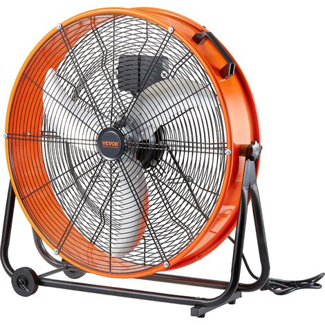 VEVOR Ventilateur a Tambour Industriel 0,6 m Haute Vitesse Utilisation Commerciale, Vitesse Variable Continu, Debit deAir 8900 CFM, Inclinaison Reglable a 360°, pour Entrepot, Atelier, Usine, Sous-sol