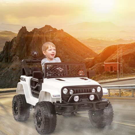 Auto elettrica per bambini, 2 seggiolini per bambini con telecomando da 2,4 g, auto elettrica a 2 velocità Soft Start con clacson, luce anteriore. 3-5 km/h, 12v Veicolo per bambini da 37 a 95 mesi (bi (1/5)