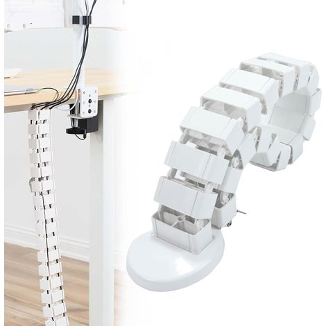 Colonne Vertebrale Cable Management Matériau épaissi Goulotte Flexible 125 cm Gestion des Câbles de Bureau - Organisateur de Câbles pour Bureau Fixe et Réglable en Hauteur (1/5)