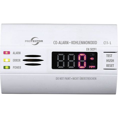 Protector C11-L Kohlenmonoxid-Melder   batteriebetrieben detektiert Kohlenmonoxid