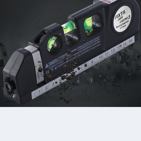 Präzisions-Laser-Nivelliergerät mit 3 Linien, ergonomisches, flexibles Maßband mit Libelle, professionelles Messwerkzeug für präzise Arbeiten (1/5)