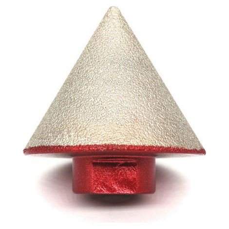 Fraise diamantée brasée pour aléser la pierre, la céramique, le carrelage et le verre Fraise à pointe conique de 48 mm de diamètre Filetage M14
