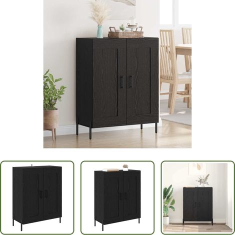 Buffet chêne noir -  Buffet Chêne noir 69,5 x 34 x 90 cm Bois d'ingénierie et fer (1/5)