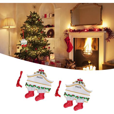 Set mit 2 Mini-Harzanhängern mit Weihnachtsmotiven zur Dekoration Ihres Weihnachtsbaums. (1/5)